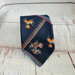 Oleg Cassini Burma Made Expressly For Milton's Blue Rare Design Tie